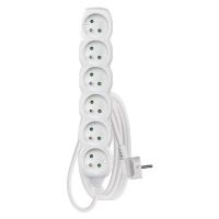 Prodlužovací kabel 3 m / 6 zásuvek / bílý / PVC / 1,5 mm2 P0613R