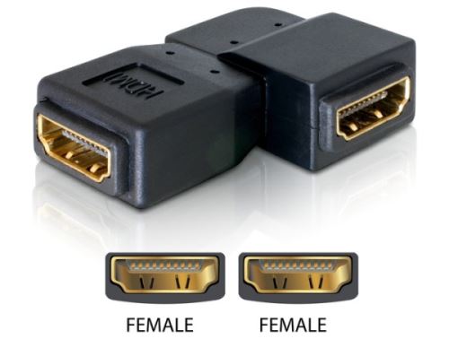Delock adaptér HDMI samice > HDMI samice 90° vlevo