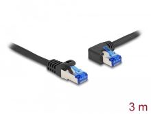 Delock Síťový kabel rozhraní RJ45 Cat.6A, S/FTP, přímý / levý pravoúhlý, 3 m, černý 80220 Delock Síťový kabel rozhraní RJ45 Cat.6A, S/FTP, přímý / levý pravoúhlý, 3 m, černý 80220