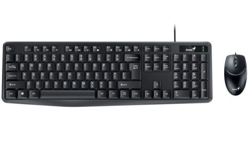 Genius KM-170 , Set klávesnice a myši, drátový, CZ+SK layout, USB, černý