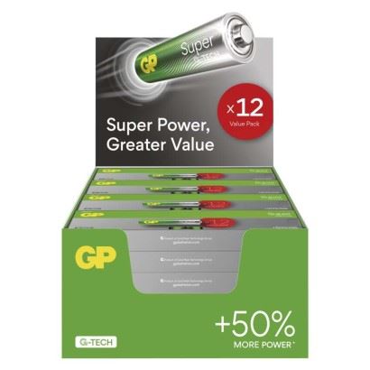 Alkalická baterie GP Super AAA (LR03), 288 ks, display box, B0114T
