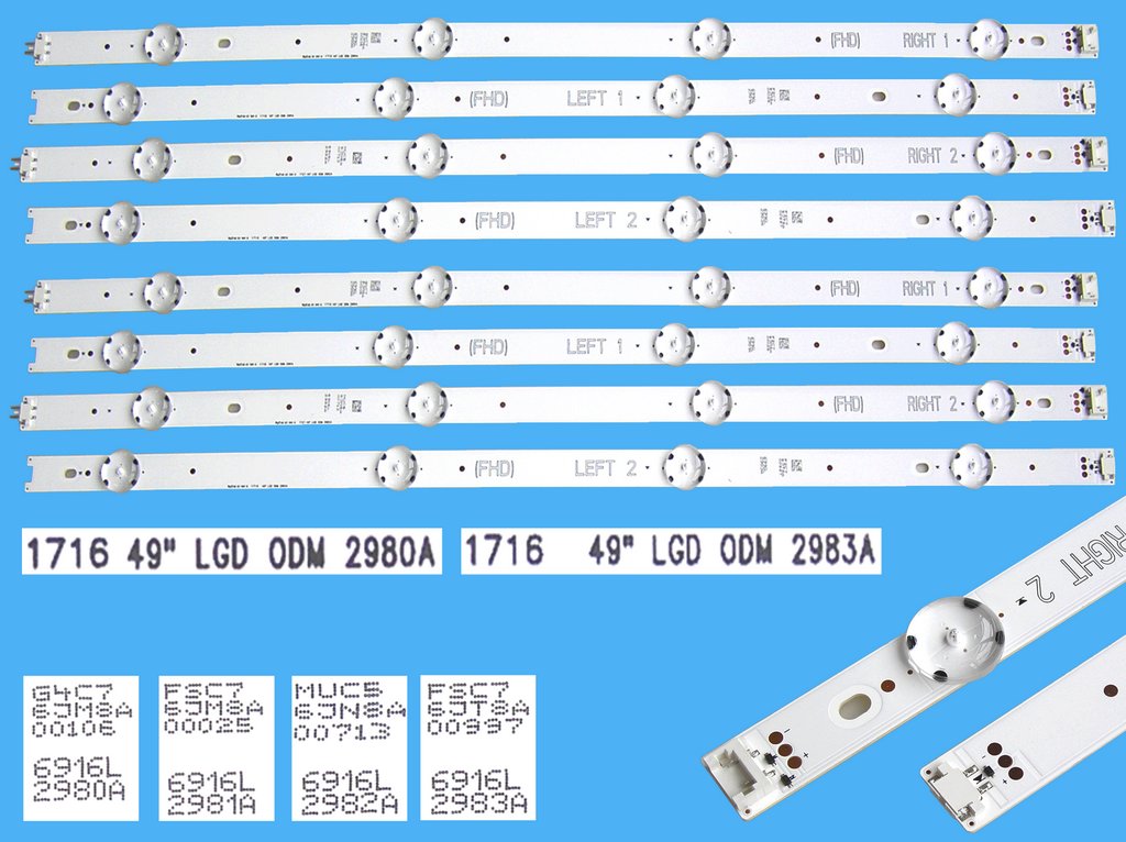 LED podsvit sada LG AGF79045601AL celkem 8 pásků /