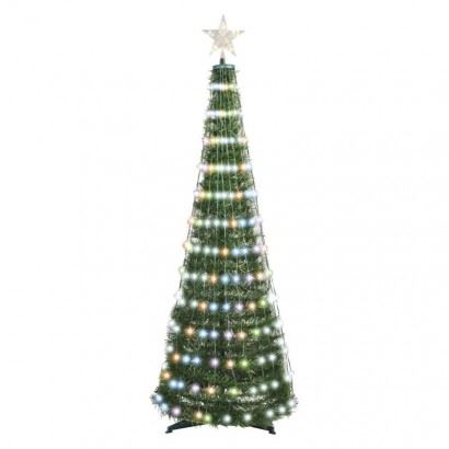 LED vánoční stromek se světelným řetězem a hvězdou, 1,5 m, vnitřní, ovladač, časovač, RGB D5AA02