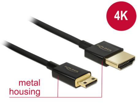 Delock Kabel High Speed HDMI s Ethernetem - HDMI-A samec > HDMI Mini-C samec 3D 4K 1,5 m S