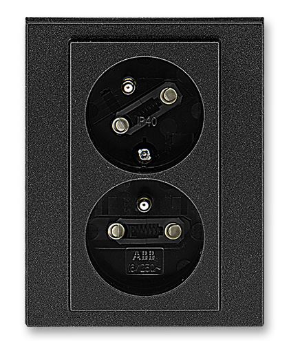 ABB LEVIT M 5513H-C02357 63 ZÁSUVKA DVOJNÁSOBNÁ S OCHR. KOLÍKY S CLONKAMI S NATOČENOU DUTI