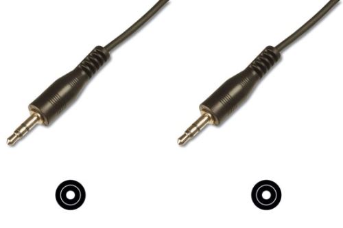 Digitus Audio propojovací kabel, stereo 3,5 mm 2,50 m, CCS, 2x0,10 / 10, M / M, černý