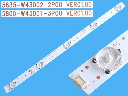 LED podsvit 385mm, 5LED / LED Backlight 385mm - 5 D-LED, 5835-W43002-2P00 VER01.00, 10-100