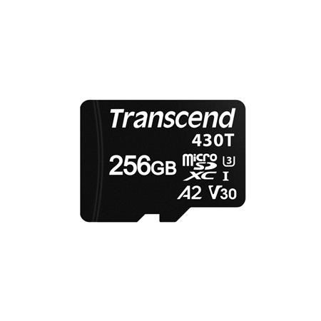 Transcend 256GB microSDXC430T UHS-I U3 (Class 10) V30 A2 3K P/E paměťová karta, 100MB/s R,