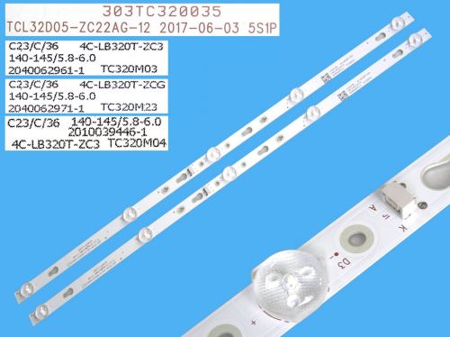LED podsvit sada Thomson celkem 2 pásky 565mm / DLED TOTAL ARRAY 4C-LB320T-ZCG / TCL32D05-