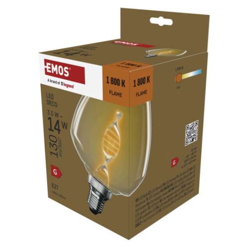 LED žárovka DECO S123 / E27 / 3,5 W (14 W) / 130 lm / flame, Z59D01
