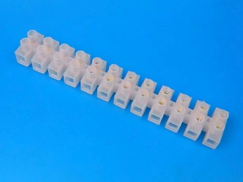 Svorkovnice řadová 12 pin (čokoláda) transparentní 10,0mm2