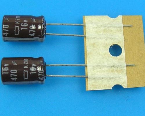 470uF/16V - 105°C Nippon  KZM   kondenzátor elektrolytický low ESR, long life, high ripple