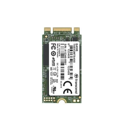 TRANSCEND MTS400I 64GB Industrial SSD disk M.2 2242, SATA III 6Gb/s (MLC), 530MB/s R, 105M