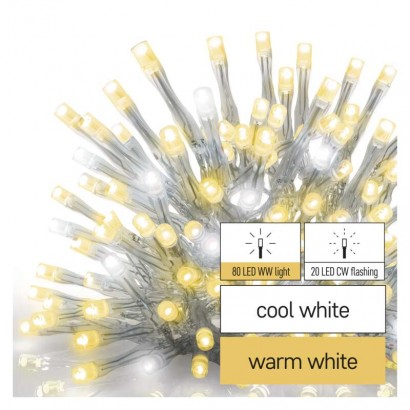 Standard LED spojovací řetěz blikající – rampouchy, 2,5 m, venkovní, teplá/studená bílá, 1550013000