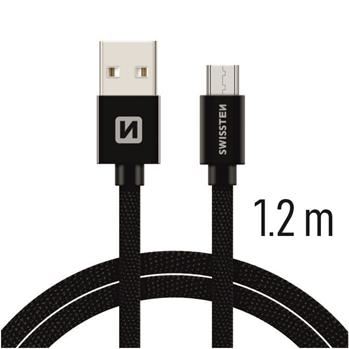 SWISSTEN DATA CABLE USB / MICRO USB TEXTILE 1,2M BLACK