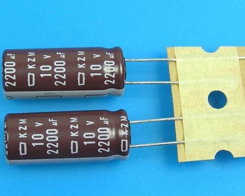 2200uF/10V - 105°C Nippon  KZM kondenzátor elektrolytický, low ESR, long life, high ripple