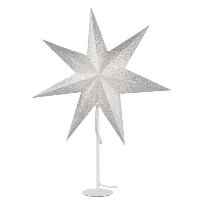Vánoční hvězda papírová s bílým stojánkem, 45 cm, vnitřní, 1550005013