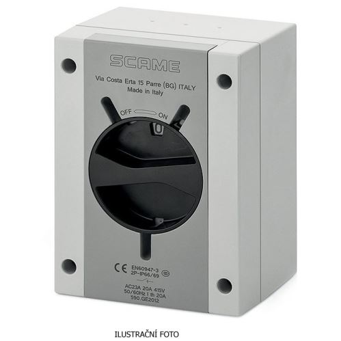 SCAME ISOLATOR SPÍNAČ PRŮMYSLOVÝ PLASTOVÝ 40A 3P IP66/IP69 STANDARD 590.GE4013