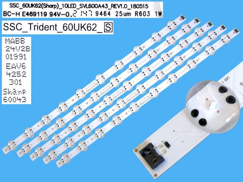 LED podsvit 670mm sada LG AGM76729101 celkem 5 pásků / DLED Backlight  SSC_Trident_60UK62 