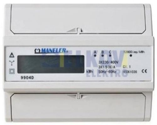 EM ELEKTROMĚR LCD X/5A TŘ.1,1.SAZ/3F. 7.MOD. 9904D, E1240