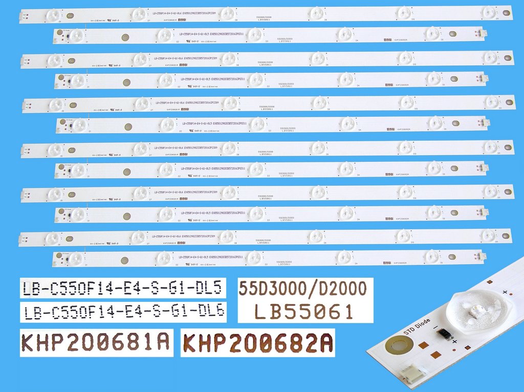 LED podsvit sada Changhong LB55061 celkem 12 pásků