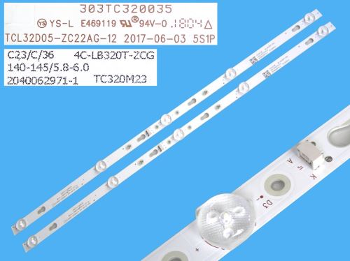 LED podsvit sada TV32" - B celkem 2 pásky 598mm / DLED TOTAL ARRAY 06-32C2X6-598-M13W12-20