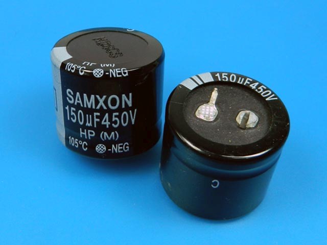 150uF/450V - 105°C Samxon HP kondenzátor elektrolytický