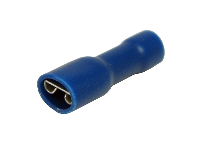 Konektor Faston 4,8mm - zásuvka, krimpovací, modrá