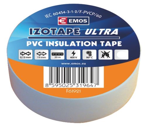 Izolační páska PVC 19mm / 20m bílá F61921
