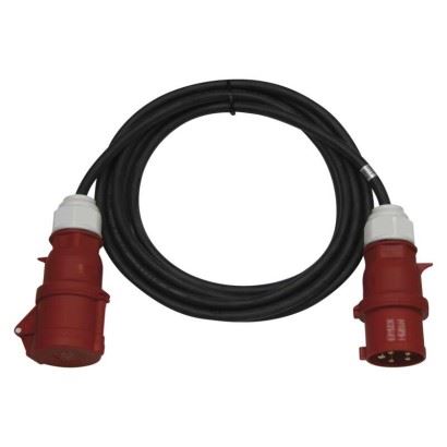 3 fázový venkovní prodlužovací kabel 10 m / 1 zásuvka / černý / guma / 400 V / 4 mm2, PM11