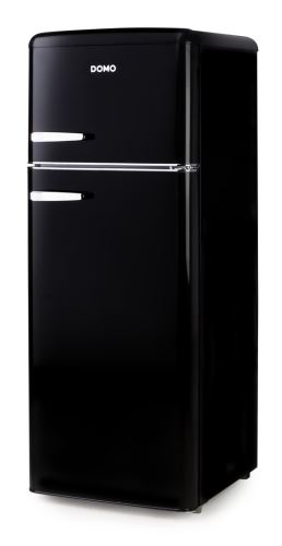 Retro lednice s mrazákem nahoře - černá - DOMO DO91704R, Objem chladničky: 162 l, Objem mr