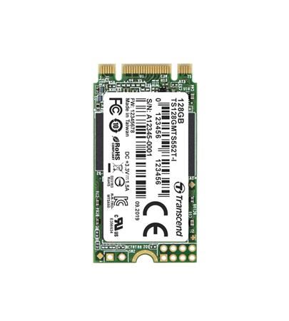 TRANSCEND MTS552T-I 128GB Industrial 3K P/E SSD disk M.2, 2242 SATA III 6Gb/s (3D TLC) B+M