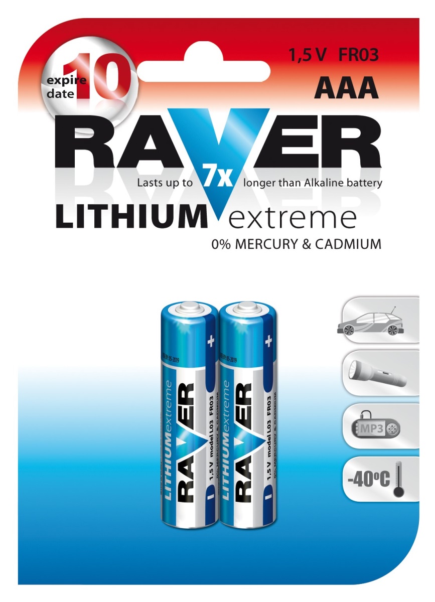 Lithiová baterie RAVER AAA (FR03), 1321112000