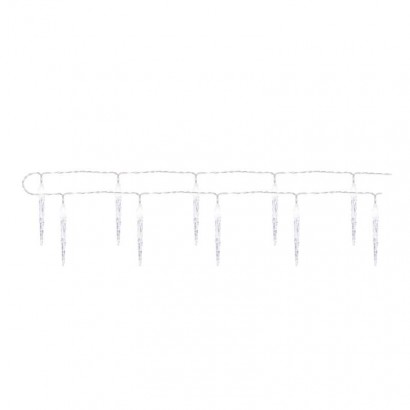 LED vánoční girlanda – 10x rampouch, 1,35 m, 2x AA, vnitřní, studená bílá, časovač, 1550002001