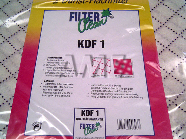 Filtr odsavače par, digestoře pro zachytávání mastnoty KDF1