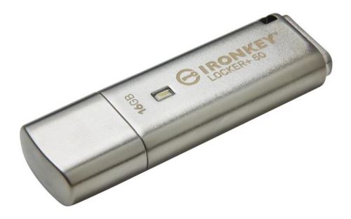 KINGSTON 16GB IronKey Locker Plus 50 AES Encrypted, USBtoCloud