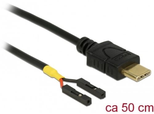 Delock Kabel USB Type-C™ samec > 2 x pin konektor samice oddělení napájení 50 cm