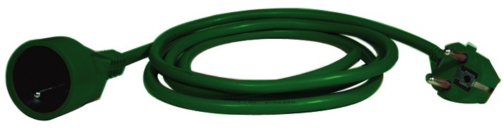 Prodlužovací kabel 5 m / 1 zásuvka / zelený / PVC / 1 mm2, 1912310500