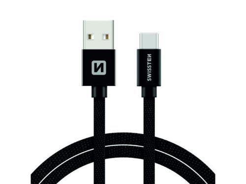 SWISSTEN DATA CABLE USB / USB-C TEXTILE 1,2M BLACK