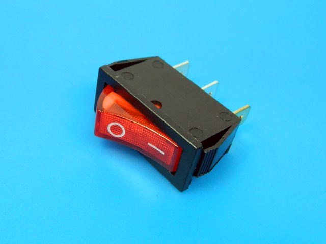 Vypínač kolébkový Ninigi RSI1013C3RD červená ON
