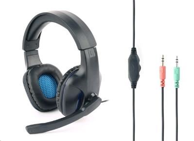 Herní sluchátka s mikrofonem Gembird GHS-04 Gaming, černo-modrá
