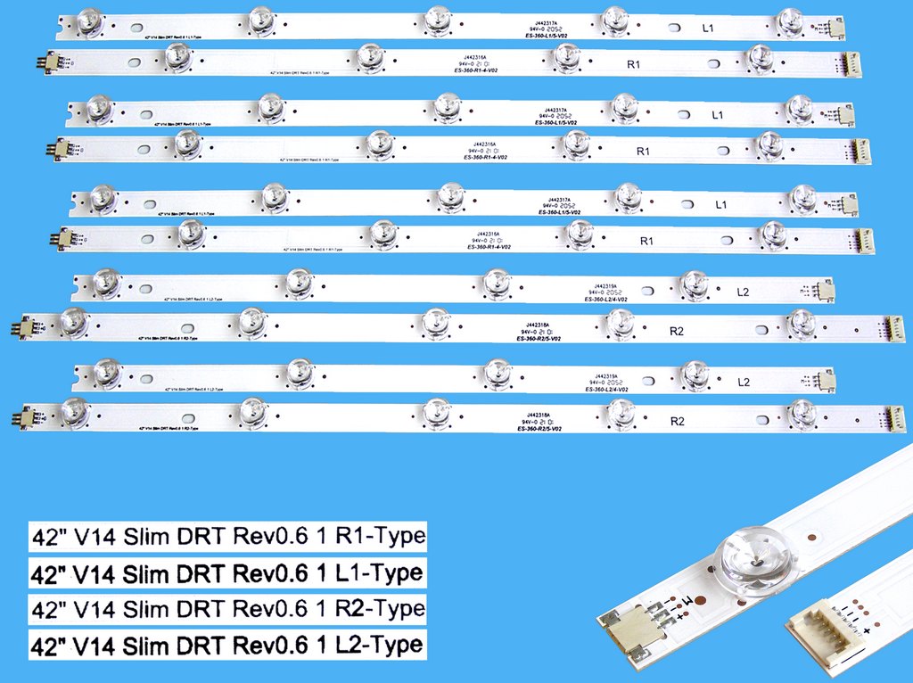 LED podsvit sada LG 42" V14 Slim DRT Rev0.6 celkem