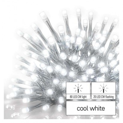 Standard LED spojovací řetěz blikající – rampouchy, 2,5 m, venkovní, studená bílá, 1550012004