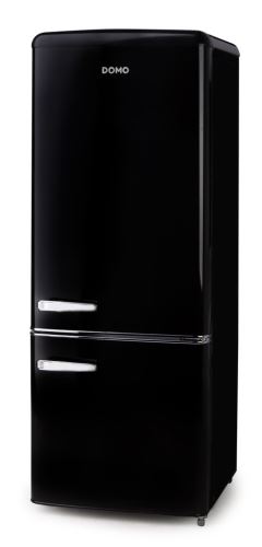 Retro lednice s mrazákem dole - černá - DOMO DO91706R, Objem chladničky: 147 l, Objem mraz