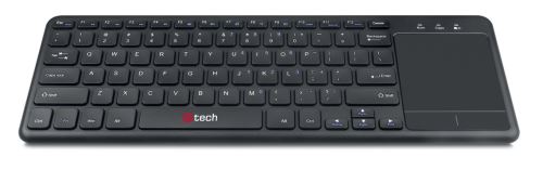 C-TECH klávesnice WLTK-01, bezdrátová klávesnice s touchpadem, černá, USB