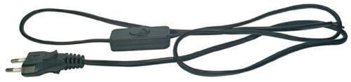 Flexo šňůra PVC 2× 0,75mm2 s vypínačem, 2m, černá S09272