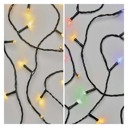 LED vánoční řetěz 2v1, 10 m, venkovní i vnitřní, teplá bílá/multicolor, programy, 1550043003