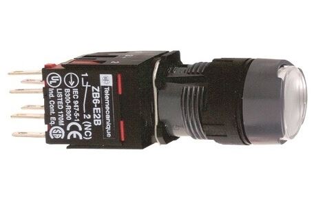 SCHN HARMONY OVLADAČ STISK PROSVĚT 1Z LED 12-24VAC/DC KOMPLET BÍLÁ XB6AW1B1B