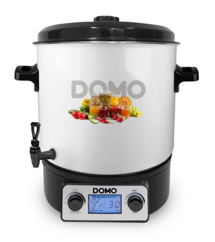 Plně automatický zavařovací hrnec s LCD - DOMO DO42324PC, Plně automatický, smalt, objem 27 l, 1800 W, plastový kohout