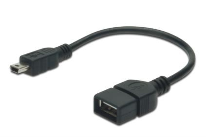 Digitus Adaptérový kabel USB 2.0, OTG, typ mini B